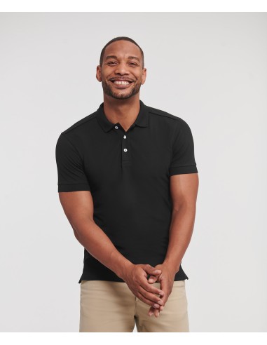 RUS-0R566M0-Men's Fitted Stretch Polo